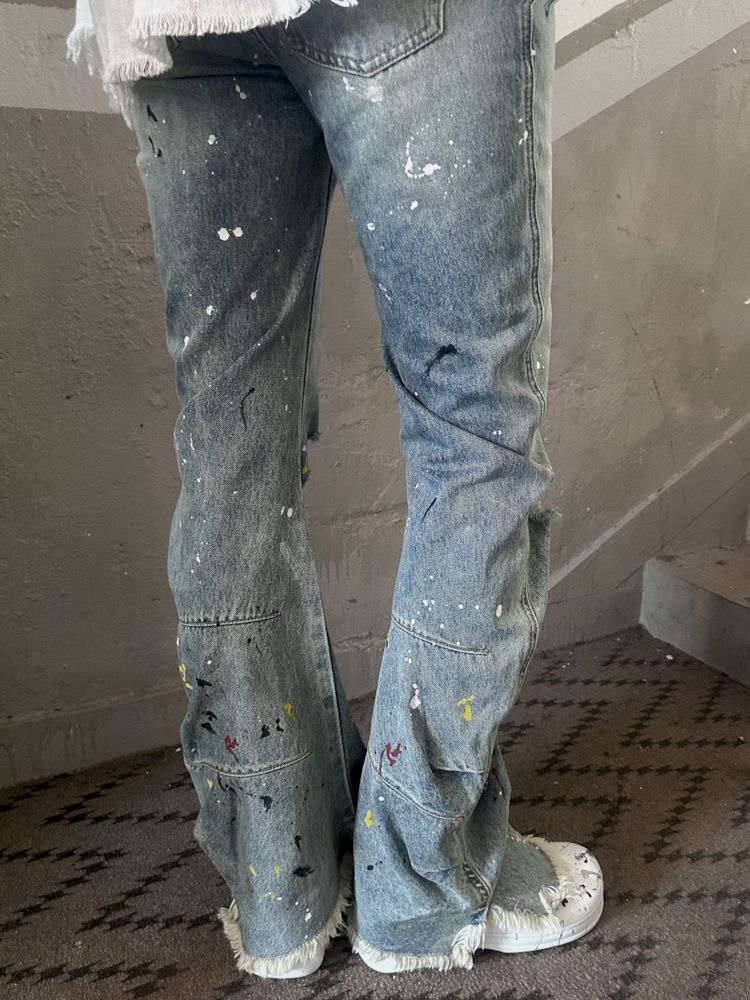 Punk Street Fermented Wash Splash Art Jeans【s0000009574】