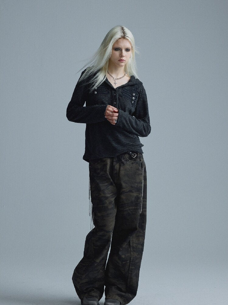 Vintage Distressed Camo Pants【s0000018556】