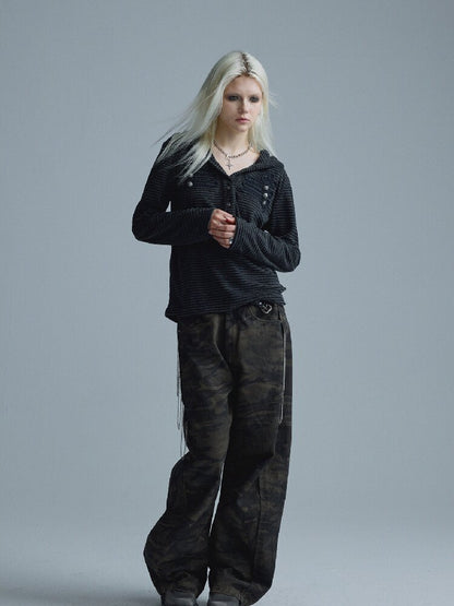 Vintage Distressed Camo Pants【s0000018556】