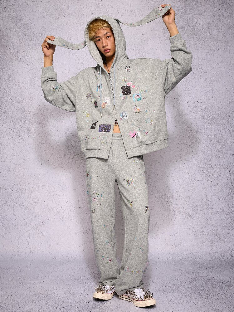 Rhinestone Heavy Duty Sweatpants【s0000018740】