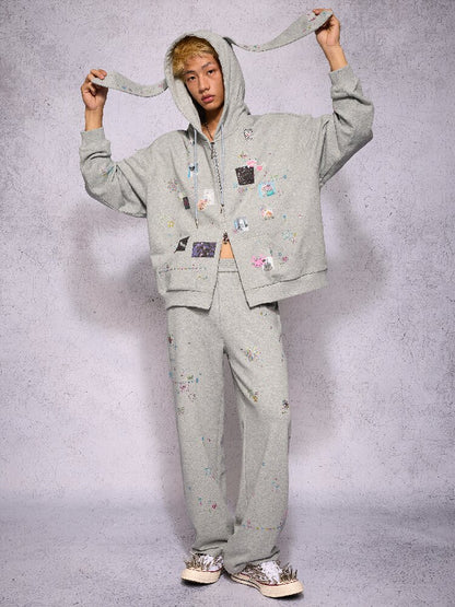 Rhinestone Heavy Duty Sweatpants【s0000018740】