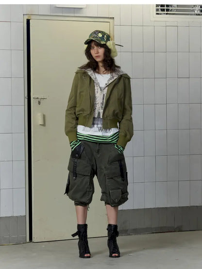 Fake Two-Piece Zipper Short Jacket【s0000014197】