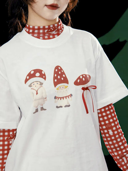 Bow Tie Versatile White Short-Sleeve T-Shirt【s0000013931】