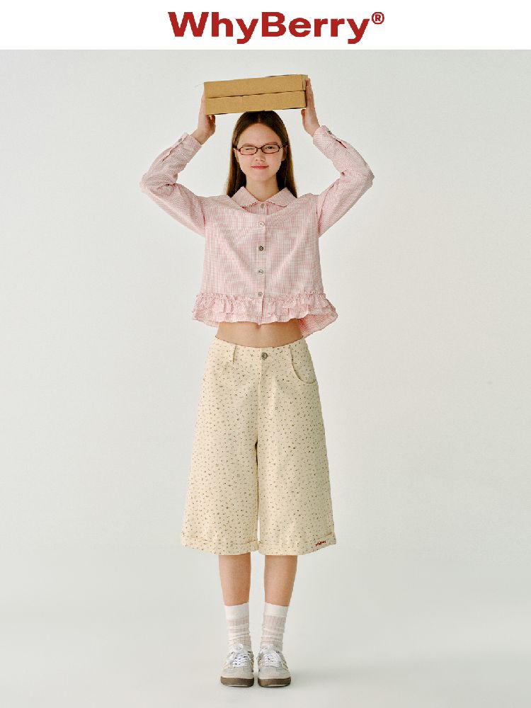 Doll Collar Solid Color Bow Flutter Shirt【s0000011963】