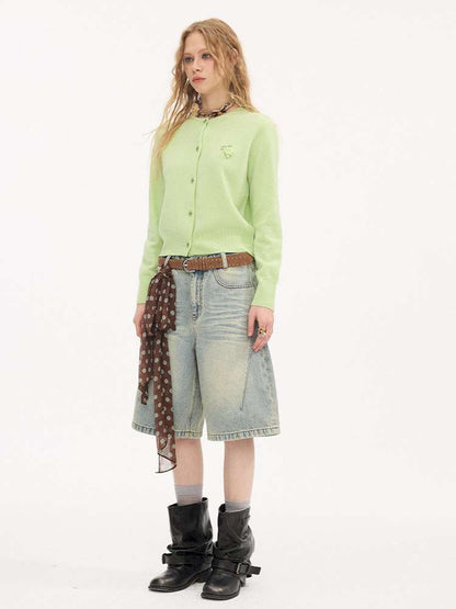 Hand-embroidered Grape Wool Cardigan【s0000015412】