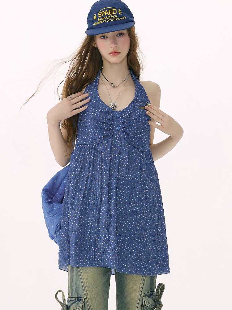 Mid Summer Floral Halterneck Camisole Top【s0000016845】