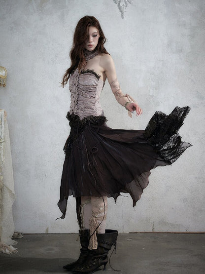 Dreamy Heiress Lace Chiffon Dress【s0000017984】