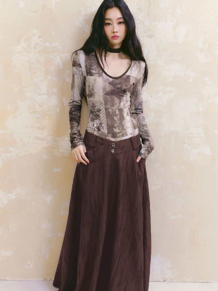 Intellectual Low Round Neck Slim Dress【s0000012137】