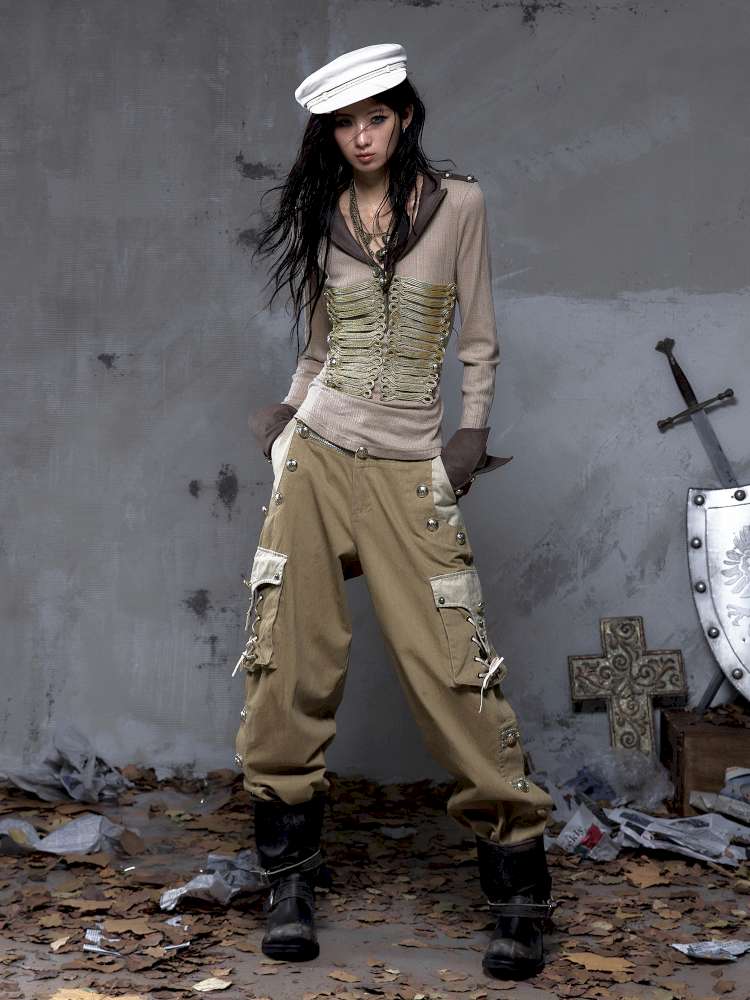 Vintage Punk Knight Slim Fit Shirt【s0000014652】