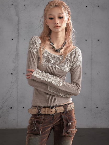 Lace Embroidered Knit Sweater【s0000019159】
