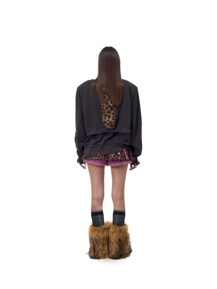 Double Embroidered Leopard Sweatshirt【s0000015121】