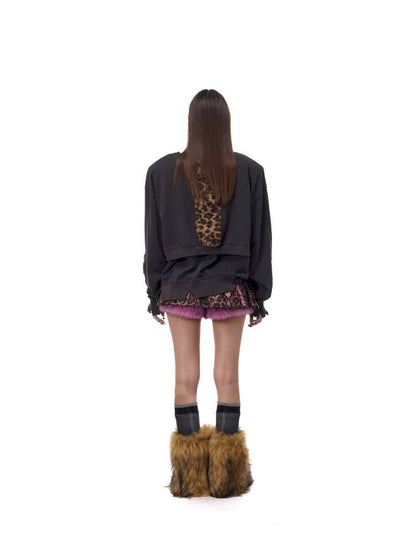 Double Embroidered Leopard Sweatshirt【s0000015121】