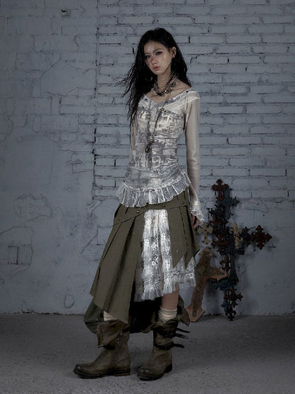 메쉬 스 플라이 싱 슬림 스트레치 긴 슬리브 티셔츠 [S0000011824]