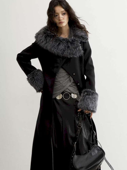 Diagonal Collar Waist Woolen Coat【s0000015197】