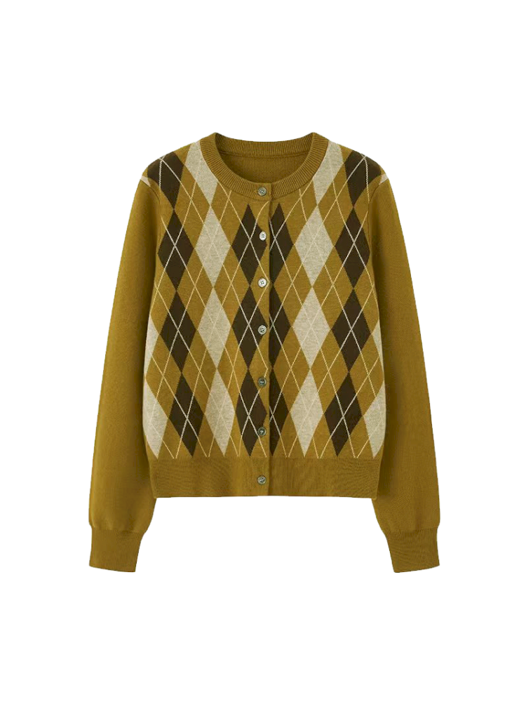Diamond Plaid Knit Sweater Pants【s0000015072】