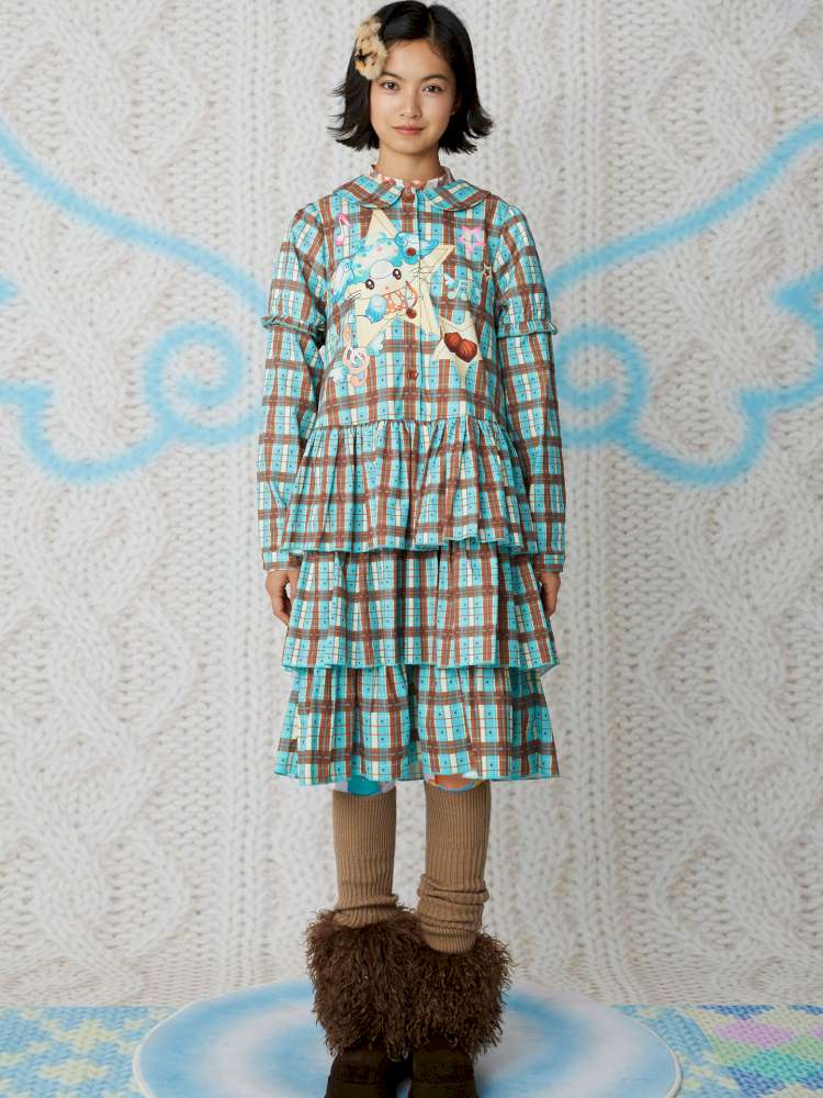Plaid Doll Collar Cake Dress【s0000015107】