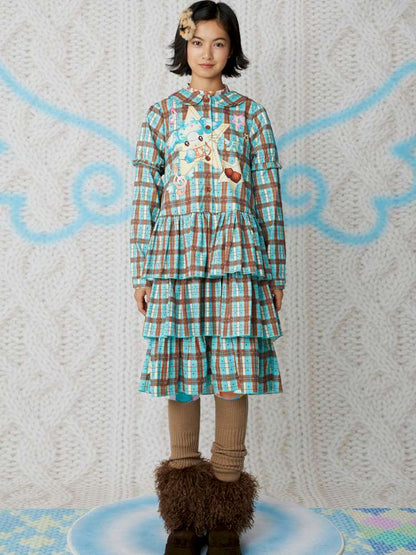 Plaid Doll Collar Cake Dress【s0000015107】