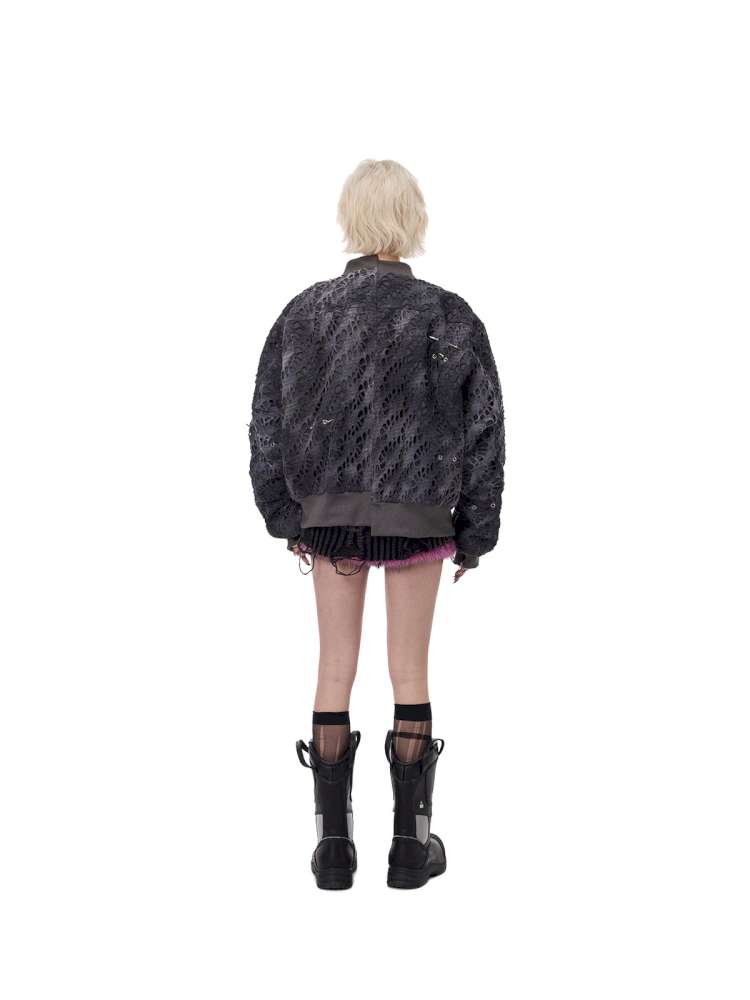Black Metal Studded Cotton Suit【s0000015127】