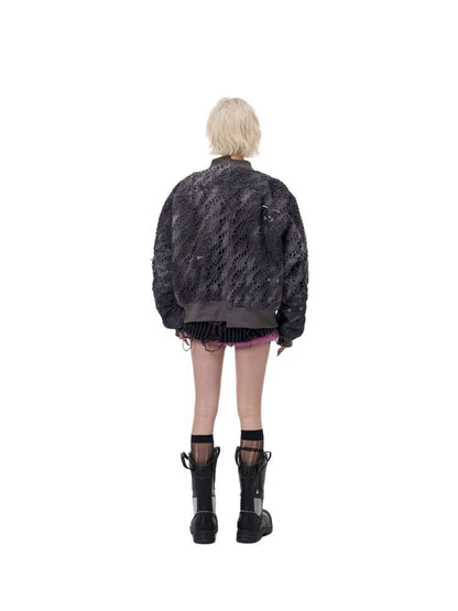 Black Metal Studded Cotton Suit【s0000015127】