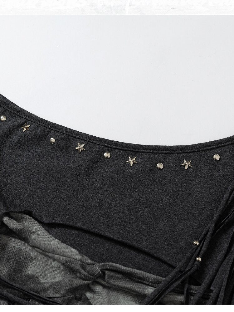 Patchwork Lace Fringe Slim T-Shirt【s0000016205】
