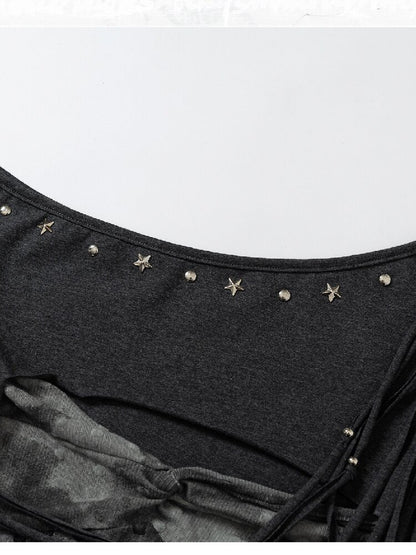 Patchwork Lace Fringe Slim T-Shirt【s0000016205】
