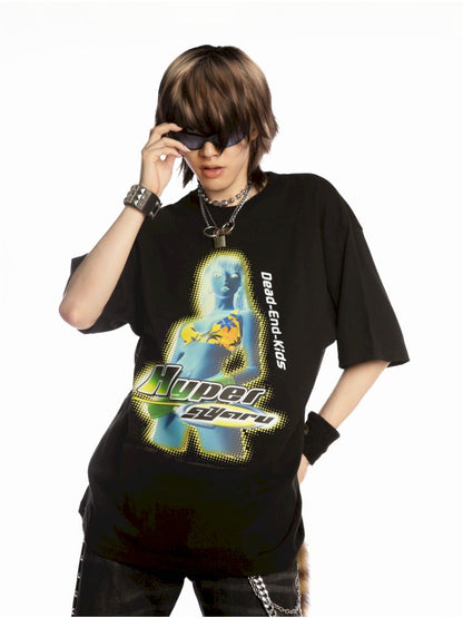 Hip-hop trend loose hundred T-shirt【s0000013602】