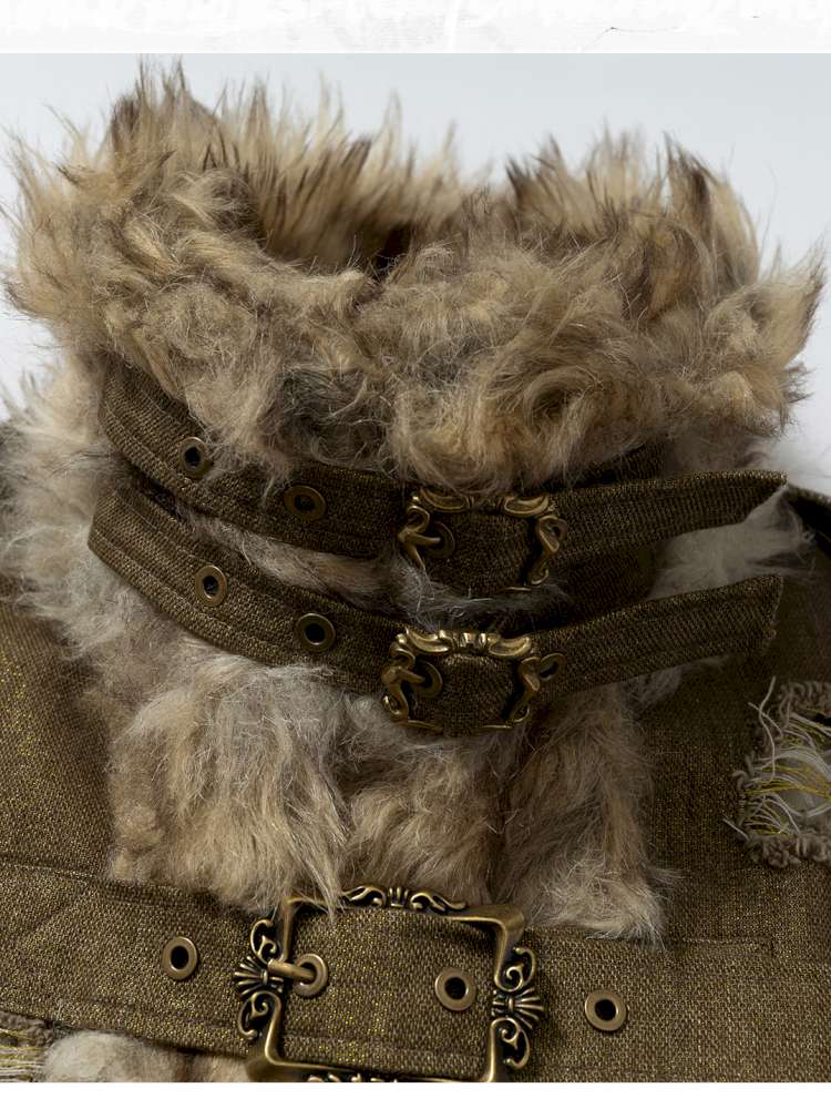 Washed Ripped Gold Filigree Denim Coat【s0000014653】