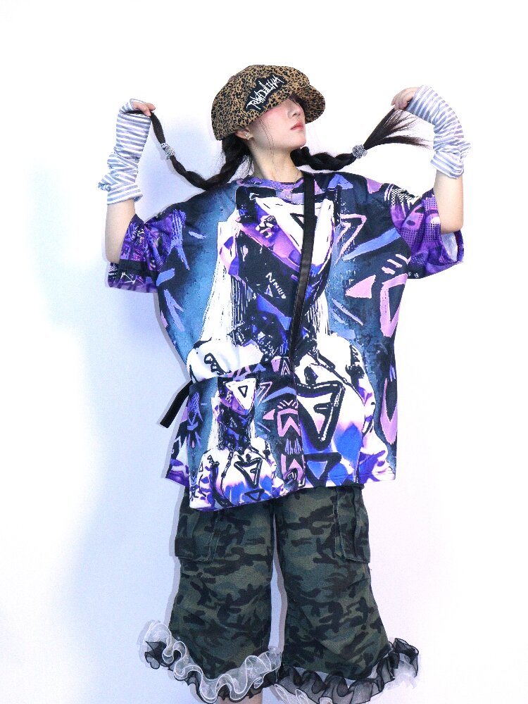Cyber Mechanical Loose Crew Neck T Shirt【s0000017706】