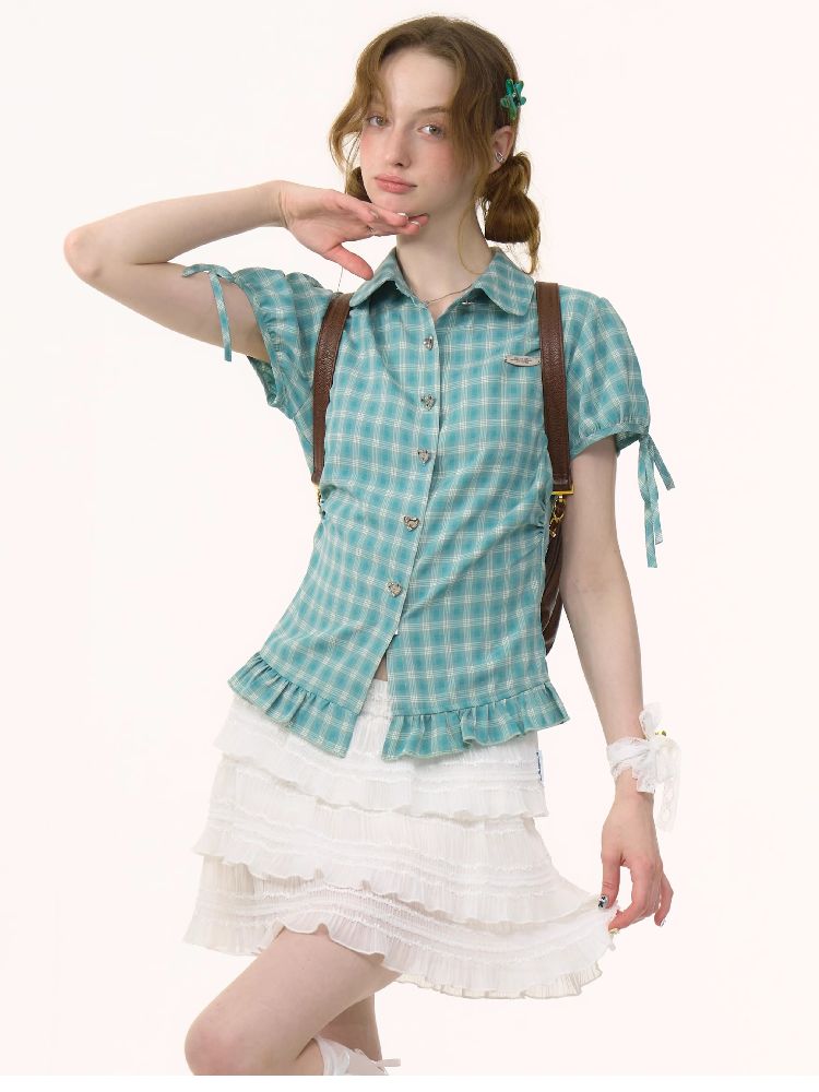 Plaid Short Sleeve Shirt【s0000012265】