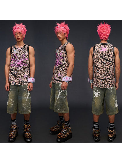 Leopard Zebra Skull Print Vest【s0000017845】
