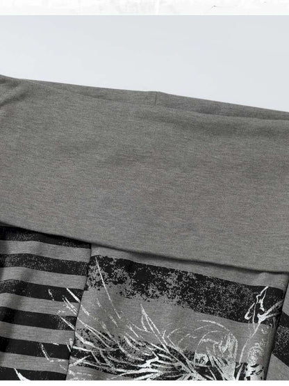 Striped Print Loose Bat Sleeve Dress【s0000014658】