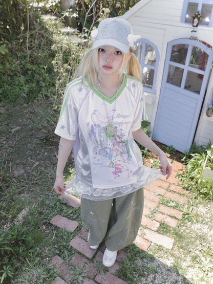 Patchwork Short Sleeve Jersey【s0000012338】