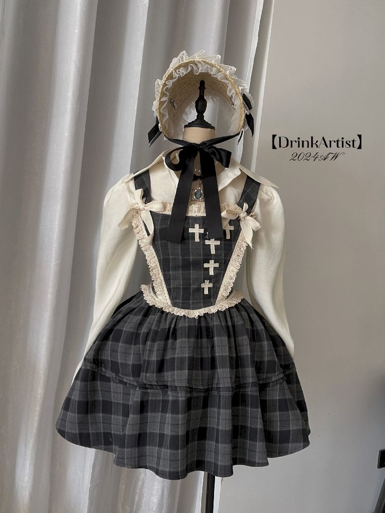 Waisted Fishbone Lace Bow Tie Dress【s0000011341】