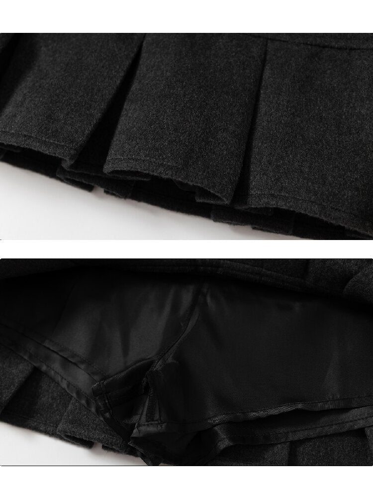 Gray Pleated Napoleon Mini Skirt【s0000018555】