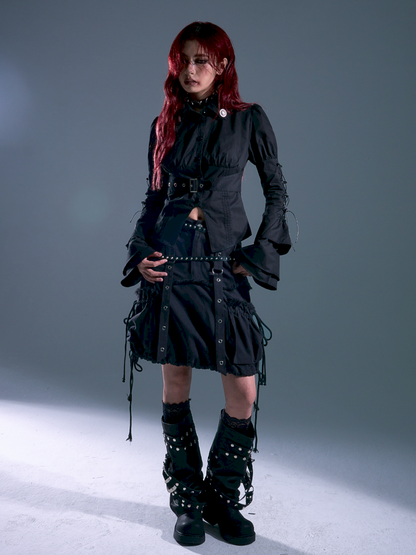 3D Pocket Frayed Hem Puffy Skirt【s0000013918】