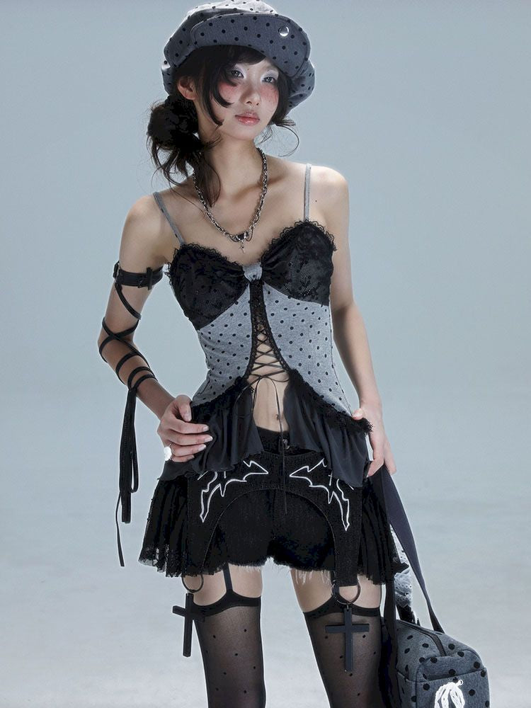 Hollow Out Splicing Ayahuasca Camisole Top【s0000013480】