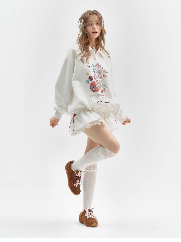 Polo Neck Waisted Sweatshirt Dress【s0000011516】