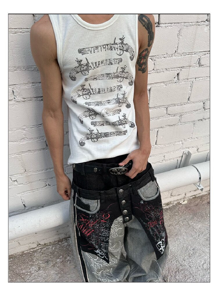 Full Solo Fire Gun Sleeveless Vest【s0000016967】