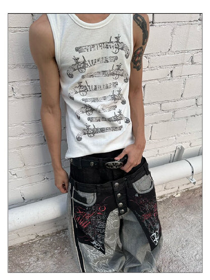 Full Solo Fire Gun Sleeveless Vest【s0000016967】