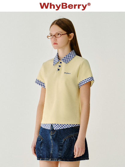 Color Clash Striped Polo Shirt【s0000011981】