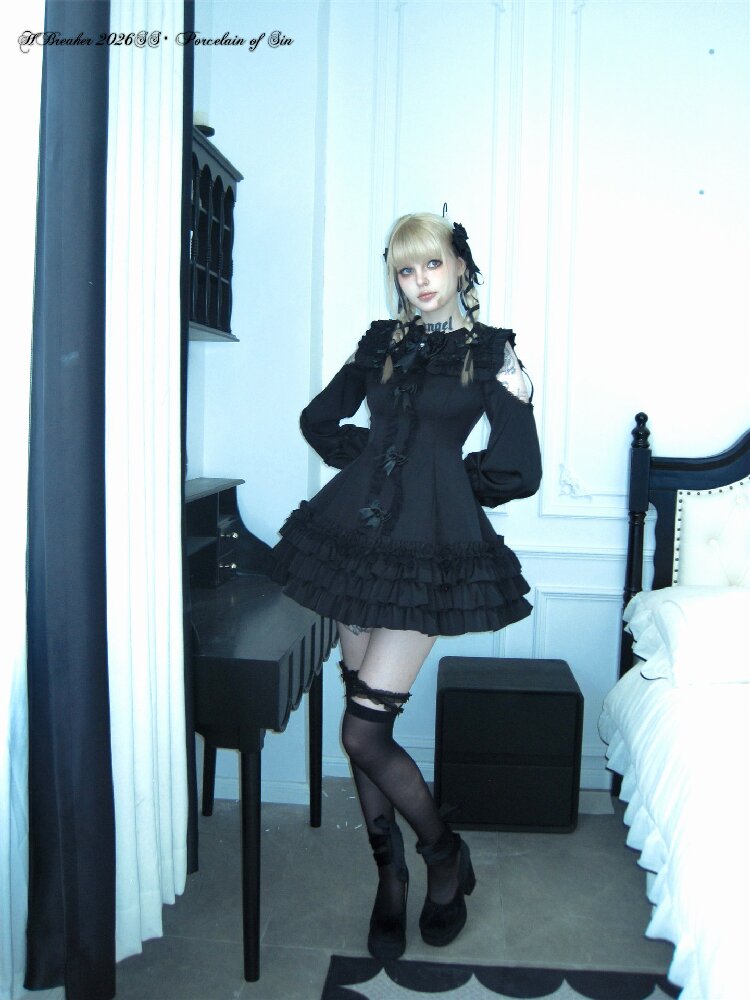 Satin Short Long Sleeve Skirt【s0000016389】