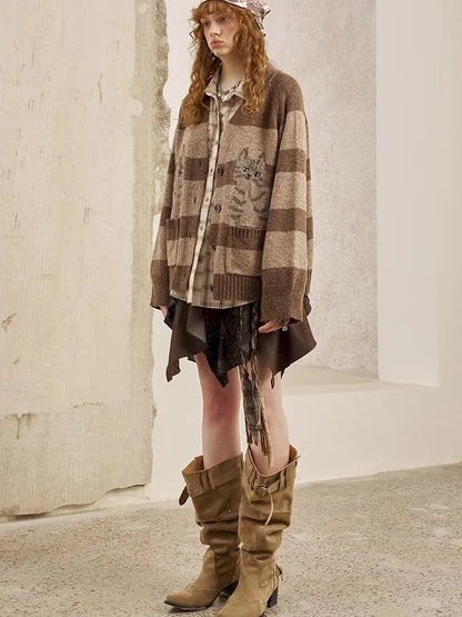 Relaxed-Fit Long-Sleeve Knit Cardigan【s0000014062】