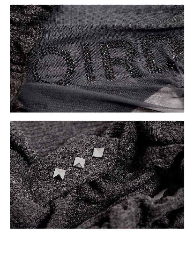 3-Tone Knitted Mesh Pleated T-Shirt【s0000016063】