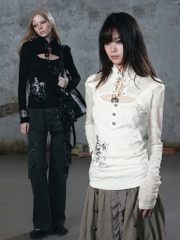 Silver Foil Fake Two-Piece Shirt【s0000018100】