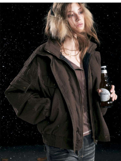 Vintage Distressed Flying Padded Jacket【s0000014673】