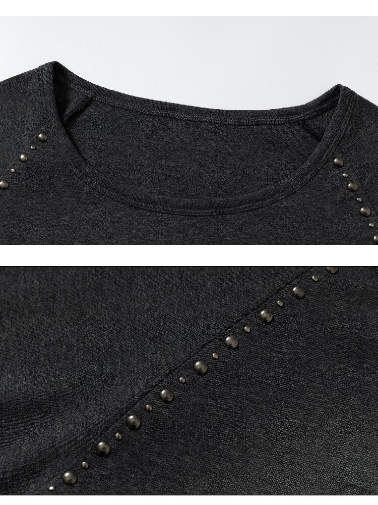 Washed Printed Rivet Knitted Top【s0000016261】