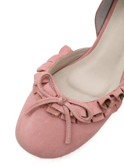 Ruffled Bow Lace Up High Heels【s0000016133】