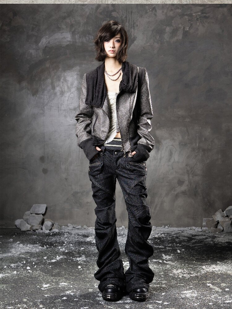 Double Waist Scimitar Denim Pants【s0000015945】