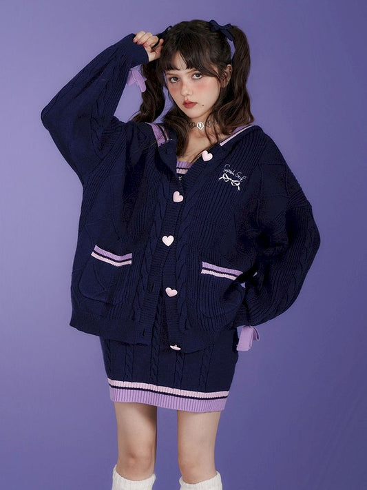 Romantic Pure Desire Sweater Dress Set【s0000005053】