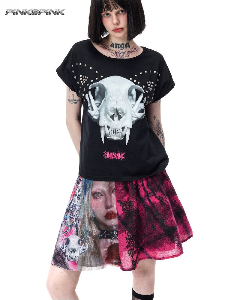 Portrait Patchwork Plaid Mini Skirt【s0000017726】